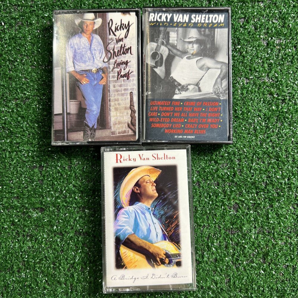 Ricky Van Shelton Lot Of 3 Cassette Tapes Wild-Eyed Dream Loving‎ Proof A Bridge